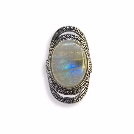 Labradorit Ring (Legerad Koppar ställbar)