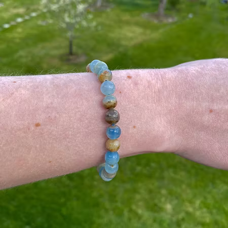 Onyx Blå 8mm pärlor Armband