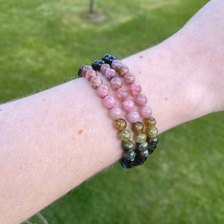 Turmalin Regnbågs 6mm pärlor Armband/Halsband