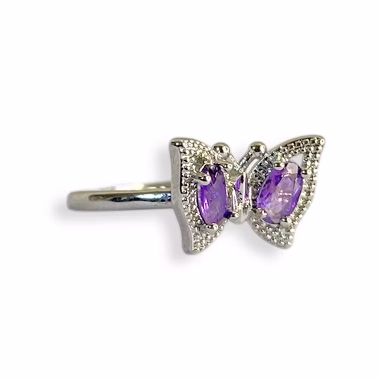 Ametist Ring Fjäril (ställbar)