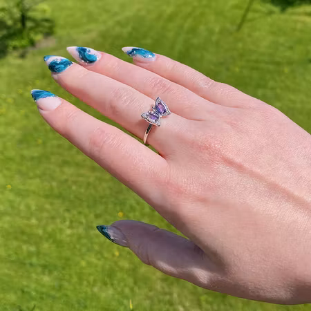 Ametist Ring Fjäril (LK. ställbar)