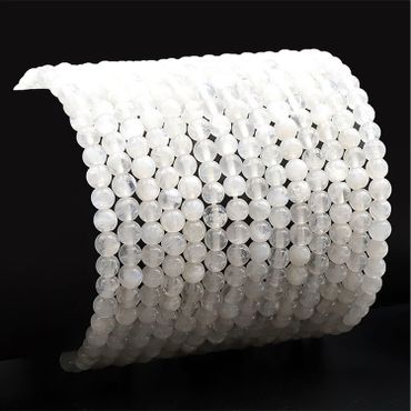 Månsten Vit 4mm pärlor Armband
