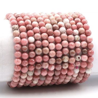 Thulit 6mm pärlor Armband