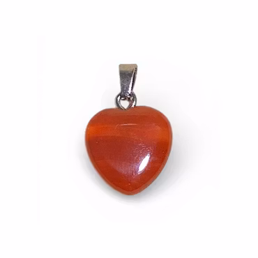 Karneol Hjärta 1,5cm Hängsmycke (Metallhänge)