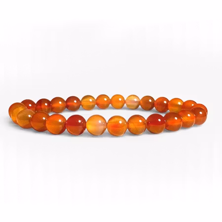 Karneol 8mm pärlor Armband (Större Handled)