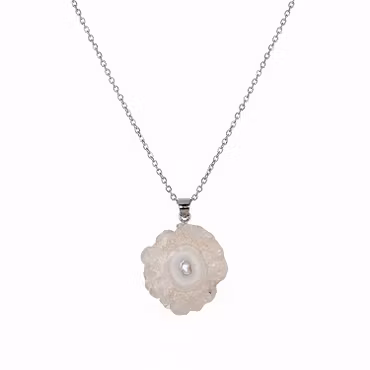 Agat "Blomma" Hängsmycke (925 Silver)