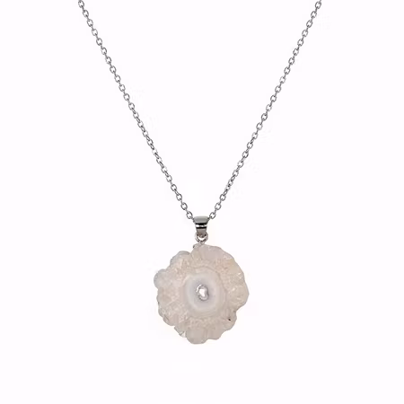 Agat "Blomma" Hängsmycke (925 Silver)