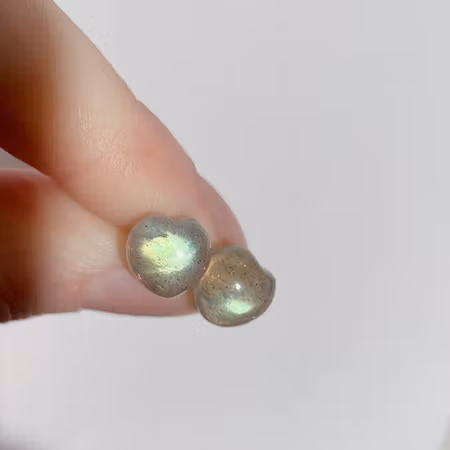 Labradorit Hjärta Örhängen (925 Silver)