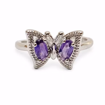 Ametist Ring Fjäril (LK. ställbar)