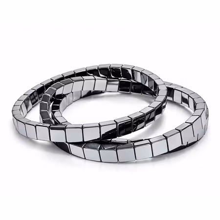 Hematit "Plattor" Armband 6mm pärlor