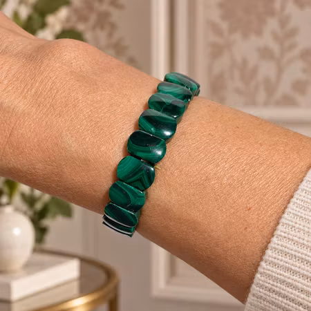 Malakit "Rundade Plattor" Armband