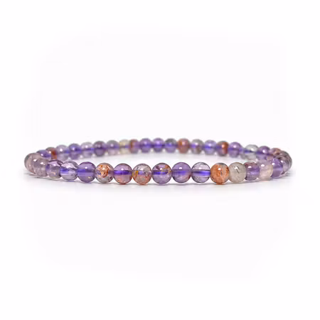 Lodolit Lila "Trädgårdskvarts" 4mm pärlor Armband