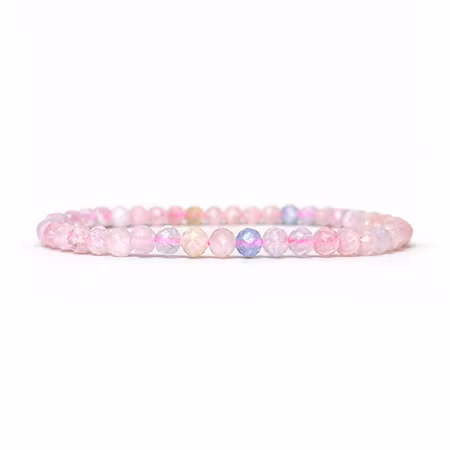 Morganit (Fasetterad) 4mm pärlor Armband