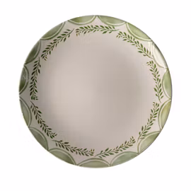 Blocho Limoncello Tallrik flat rund vit med mönster 25cm, 6st/frp