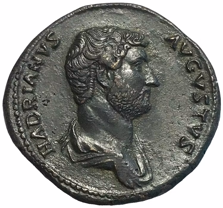 Romerska riket, Hadrianus 117-138. Sestertie i TOPPKVALITET