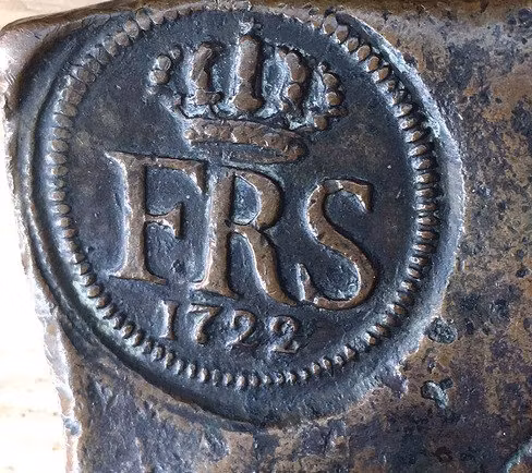 Sverige, Fredrik I 1720-1751, Plåtmynt, Avesta 1/2 Daler Silvermynt 1722 - TREVLIGT EXEMPLAR