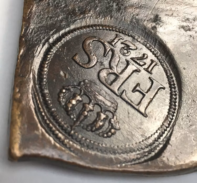 Plåtmynt 2 Daler SM 1721 - Osedvanligt välbevarat exemplar