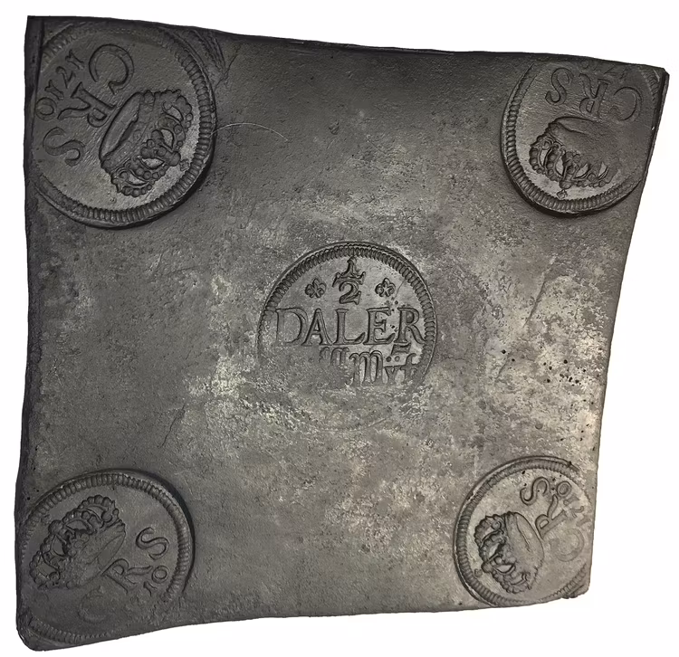 Karl XII - Plåtmynt 1/2 Daler SM 1710 - MYCKET VACKER