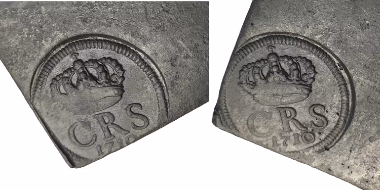 Karl XII - Plåtmynt 1/2 Daler SM 1710 - MYCKET VACKER