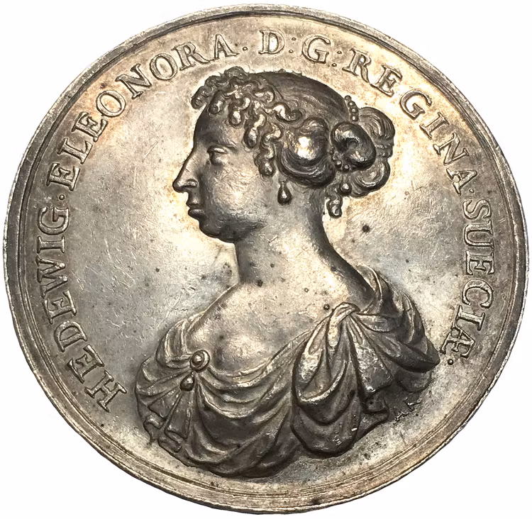 Sverige, Karl X Gustav & Hedvig Eleonora ca 1669 av Arvid Karlsteen, RR, Extremt Sällsynt