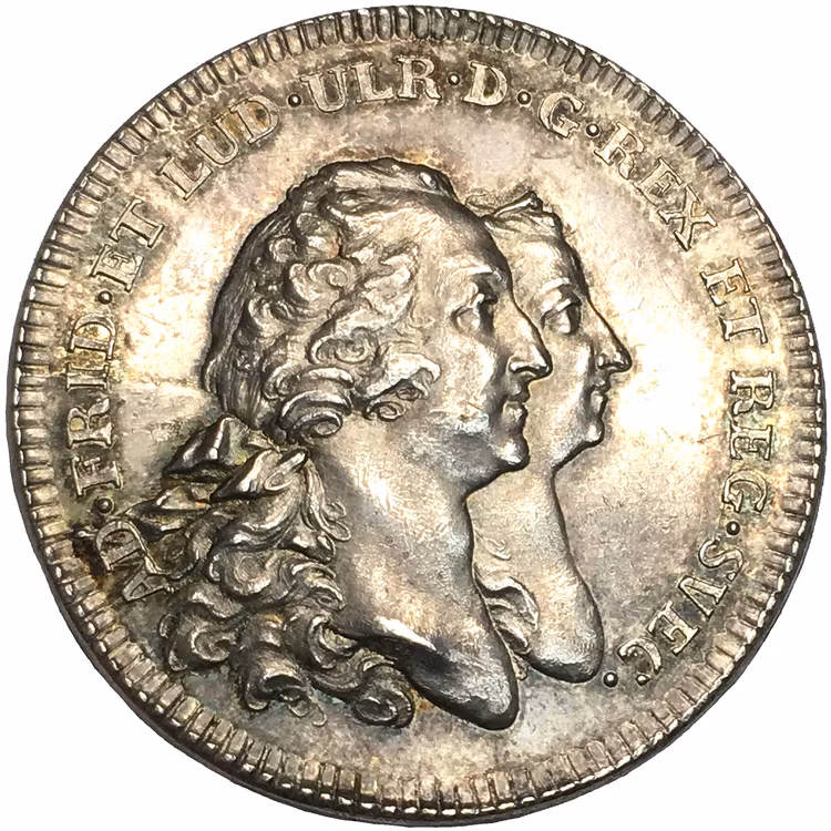 Adolf Fredrik och Lovisa Ulrika - Gustav (III) förklaras myndig 1762 av Daniel Fehrman