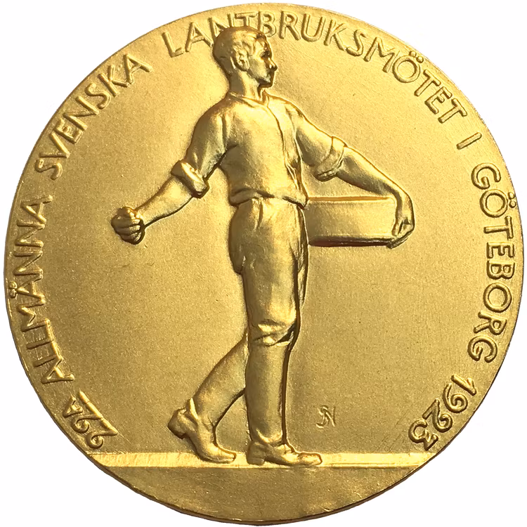Göteborgsutställningen 1923 - guldmedalj - UNIK I PRIVAT ÄGO graverad av Svante Nilsson