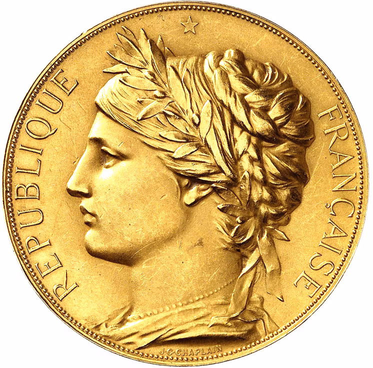 Världsutställningen i Paris 1878 - Stor guldmedalj - RR - Mycket Sällsynt graverad av J.C. Chaplain