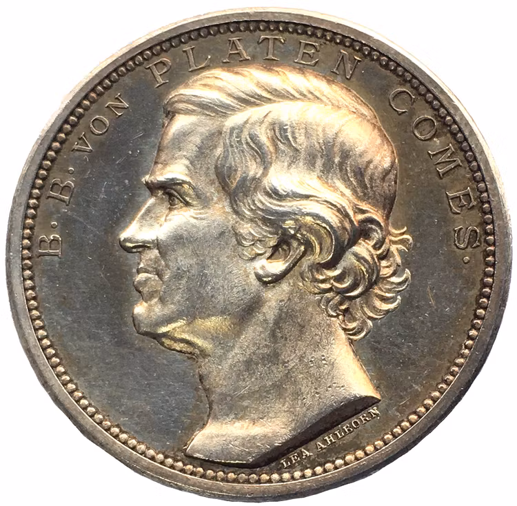 Baltzar von Platen - Silvermedalj - grundare av Göta kanal graverad av Lea Ahlborn