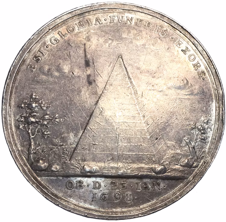 BRAUNSCHWEIG & LÜNEBURG, Ernst August, 1679-1698 - medalj till begravningen 1698 XR av Arvid Karlsteen