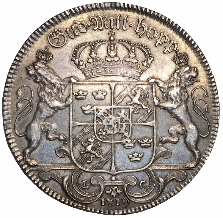 Ulrika Eleonora Riksdaler 1719 Toppexemplar med nästan full glans