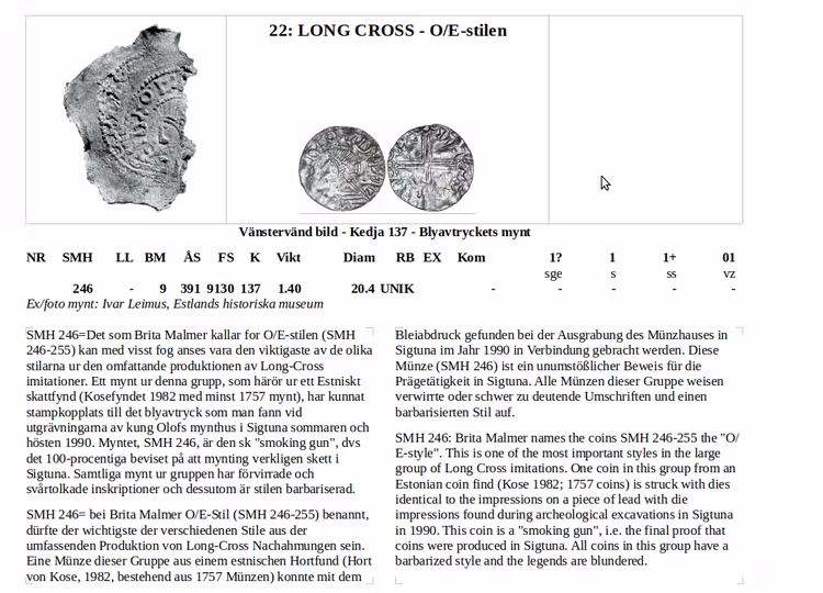 SVERIGES MYNTBOK 995-2022 -  Världens bästa myntbok ( 2 delar) - Vinnare av IAPN:s "Book Prize" för bästa myntbok i världen 2021!