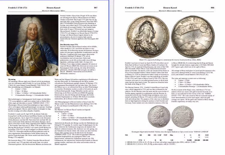 SVERIGES MYNTBOK 995-2022 -  Världens bästa myntbok ( 2 delar) - Vinnare av IAPN:s "Book Prize" för bästa myntbok i världen 2021!