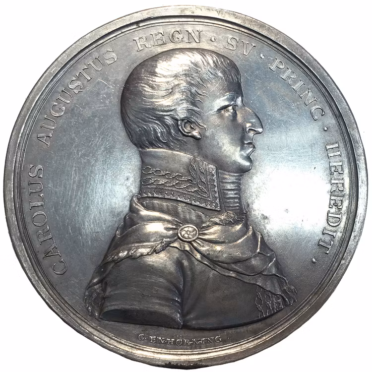 Kronprins Carl August adopterad av Karl XIII och vald till svensk tronföljare den 24 januari 1810 av Carl Enhörning - RR - MYCKET SÄLLSYNT