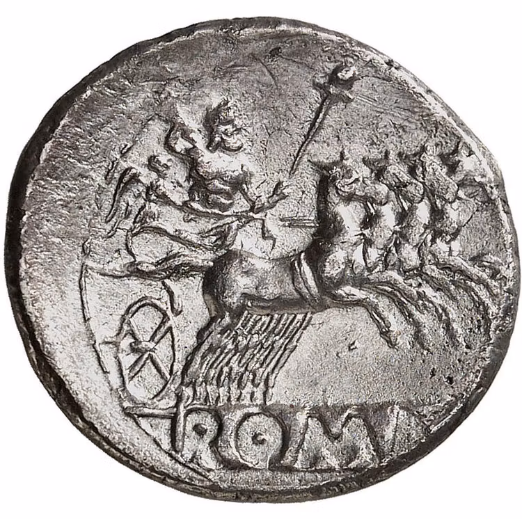 Romerska republiken, Didrachm Rom 225-214 f.Kr - VACKERT EXEMPLAR