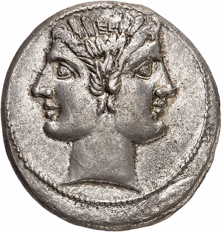 Romerska republiken, Didrachm Rom 225-214 f.Kr - VACKERT EXEMPLAR