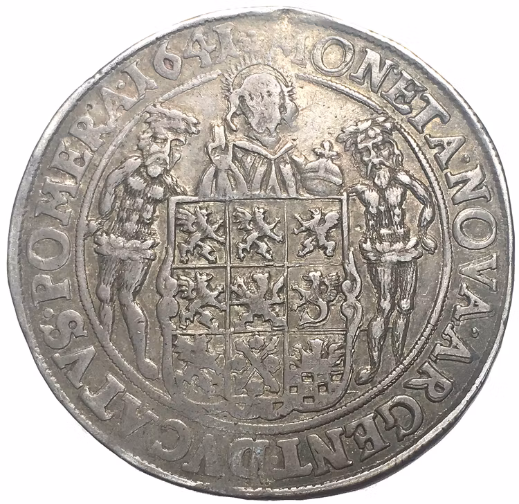 Kristina, Pommern, Taler 1641 - Tilltalande exemplar med vacker glans