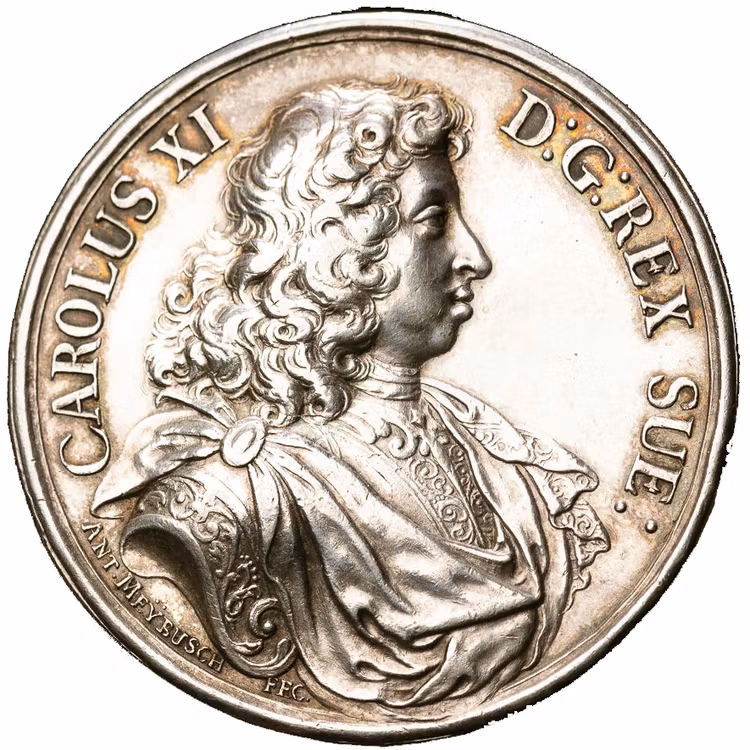 Karl XI och Ulrika Eleonora av Anton Meybusch utgiven 1680 - SÄLLSYNT