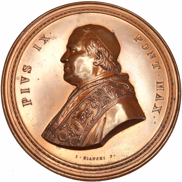 Pius IX - Invigningen av S:t Pauls basilika 1854 av Ignazio Bianchi - PRAKTMEDALJ