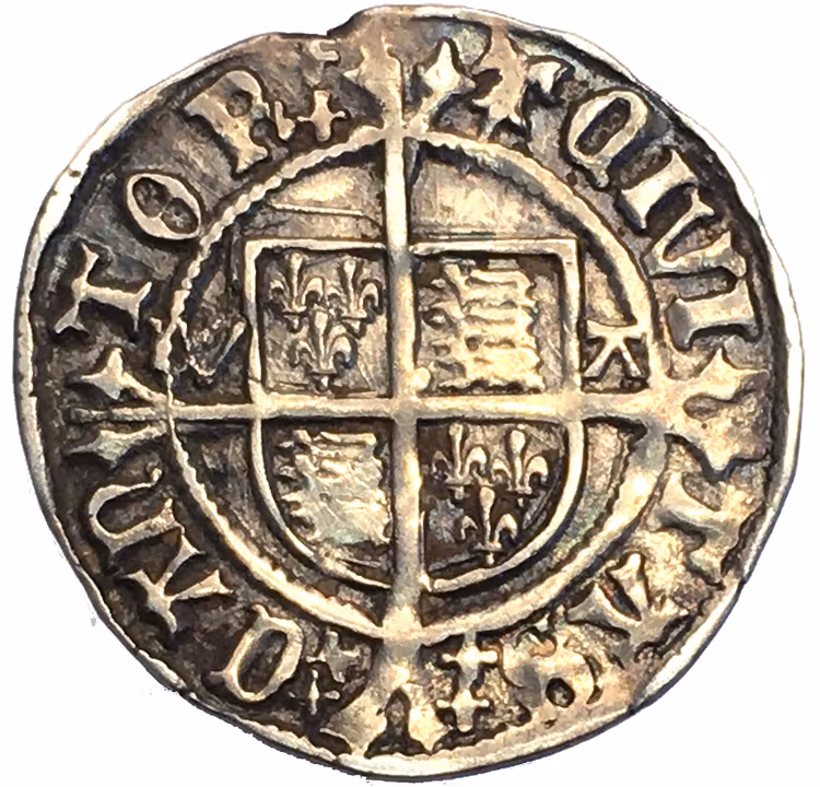 England, Henrik VIII 1509-1547, Half Groat PRAKTEXEMPLAR för typen