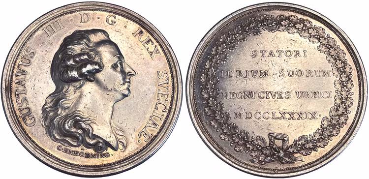 Gustav III - Borgerskapets priviliegier stadsfästs på riksdagen 1789 - Sällsynt