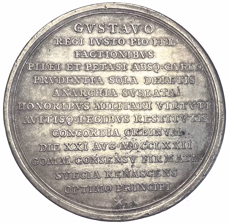 Gustav III - Statskuppen och nya regeringsformen 1772 av Schwendimann - MYCKET SÄLLSYNT - RR