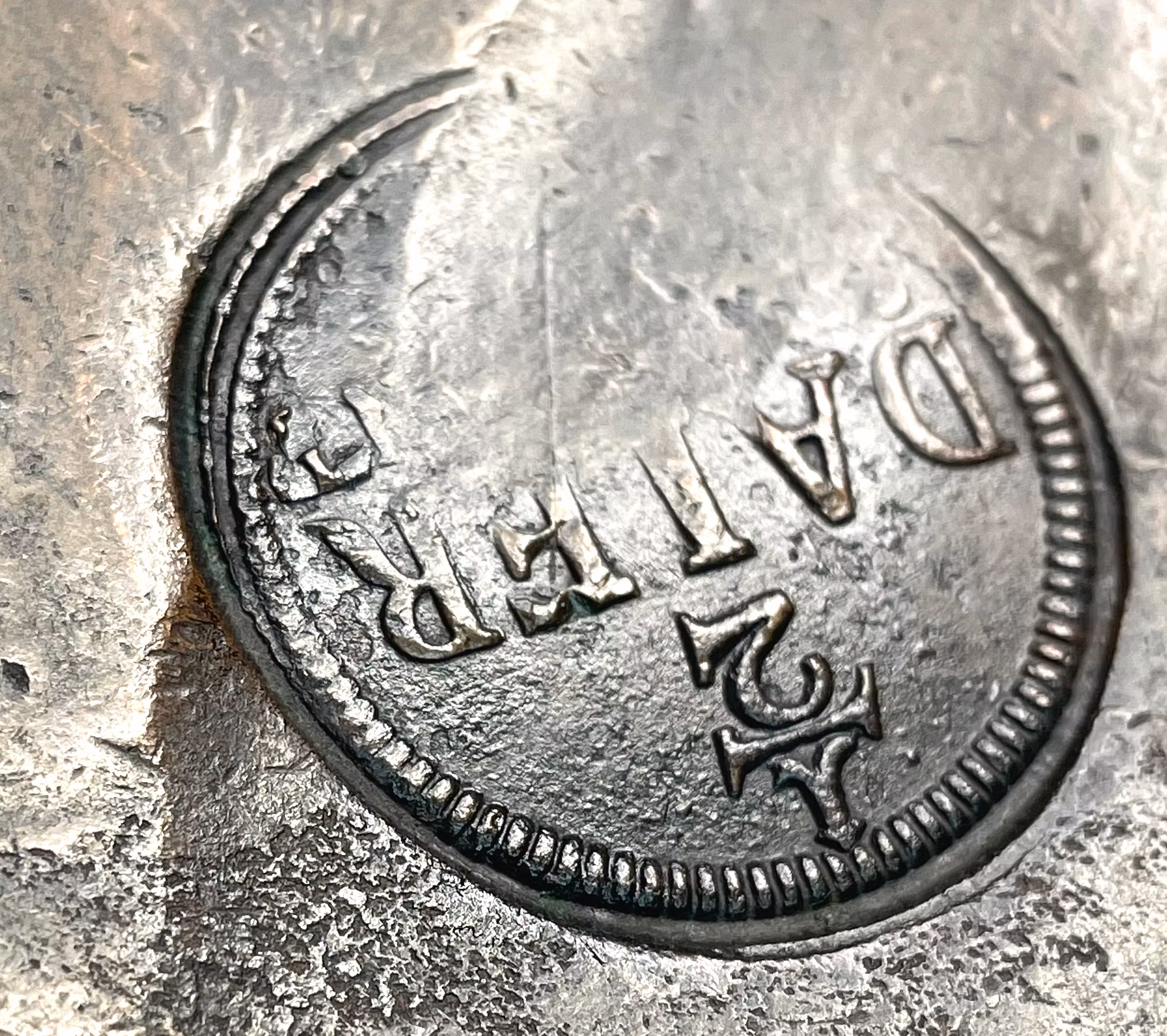 Adolf Fredrik, plåtmynt 1/2 Daler Silvermynt 1751