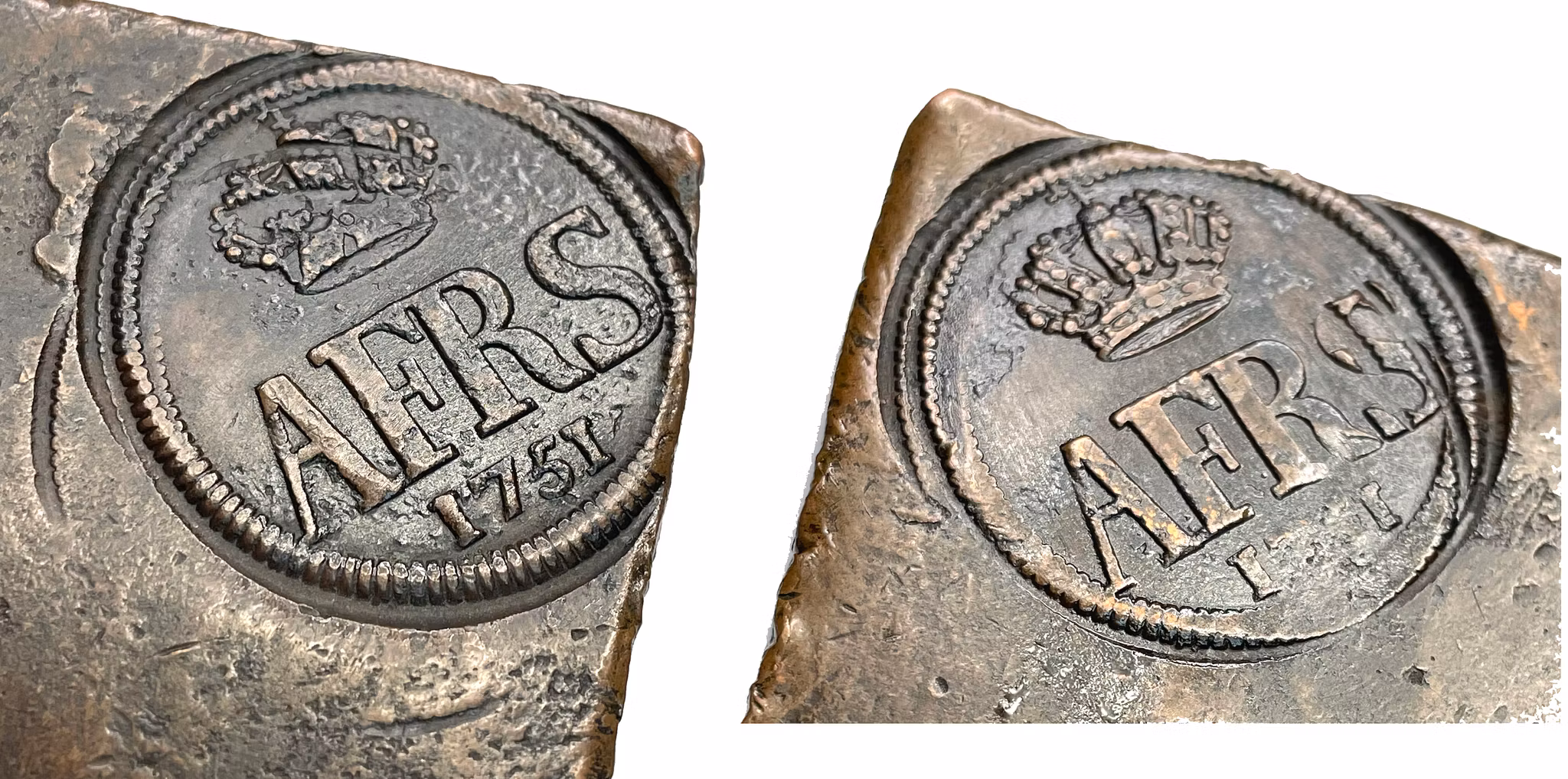 Adolf Fredrik, plåtmynt 1/2 Daler Silvermynt 1751