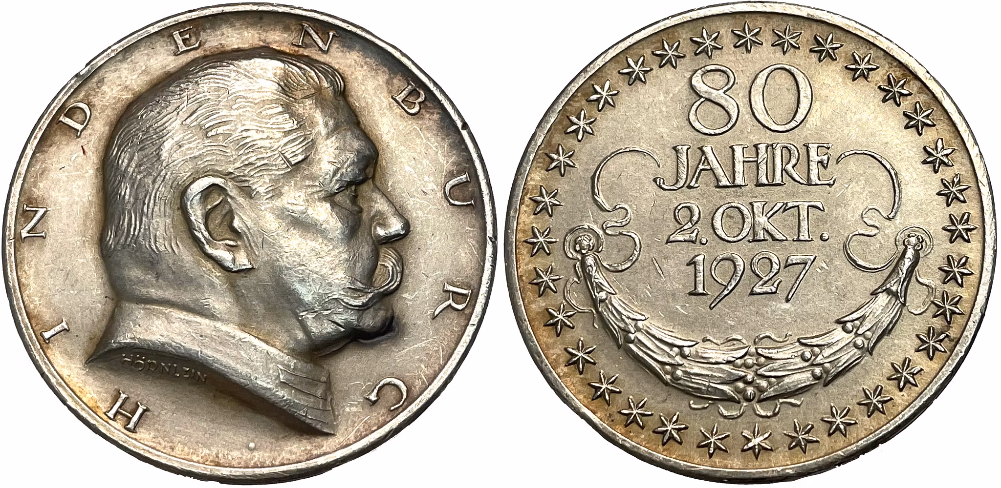 Minnesmedalj med anledning av Hindeburgs 80-årsdag 1847-1927