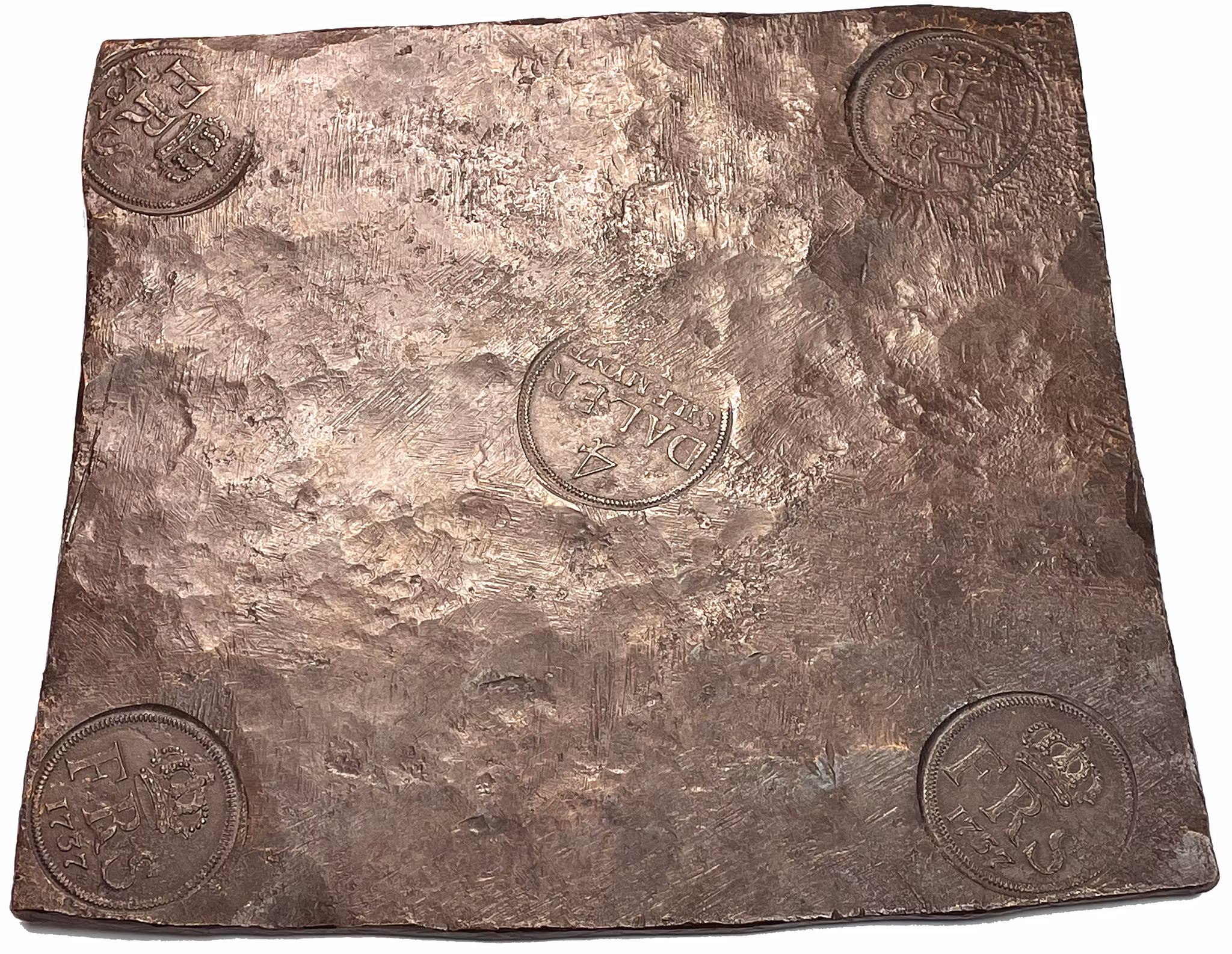 Fredrik I - Plåtmynt - 4 Daler Silvermynt 1737 - Sällsynt årtal i vacker kvalitet