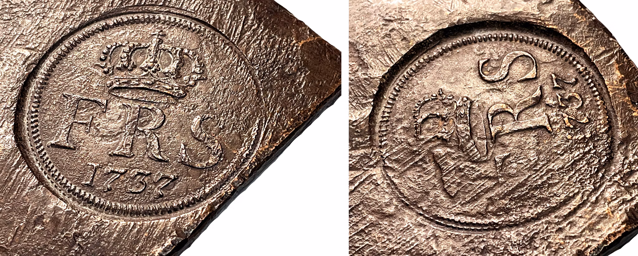 Fredrik I - Plåtmynt - 4 Daler Silvermynt 1737 - Sällsynt årtal i vacker kvalitet