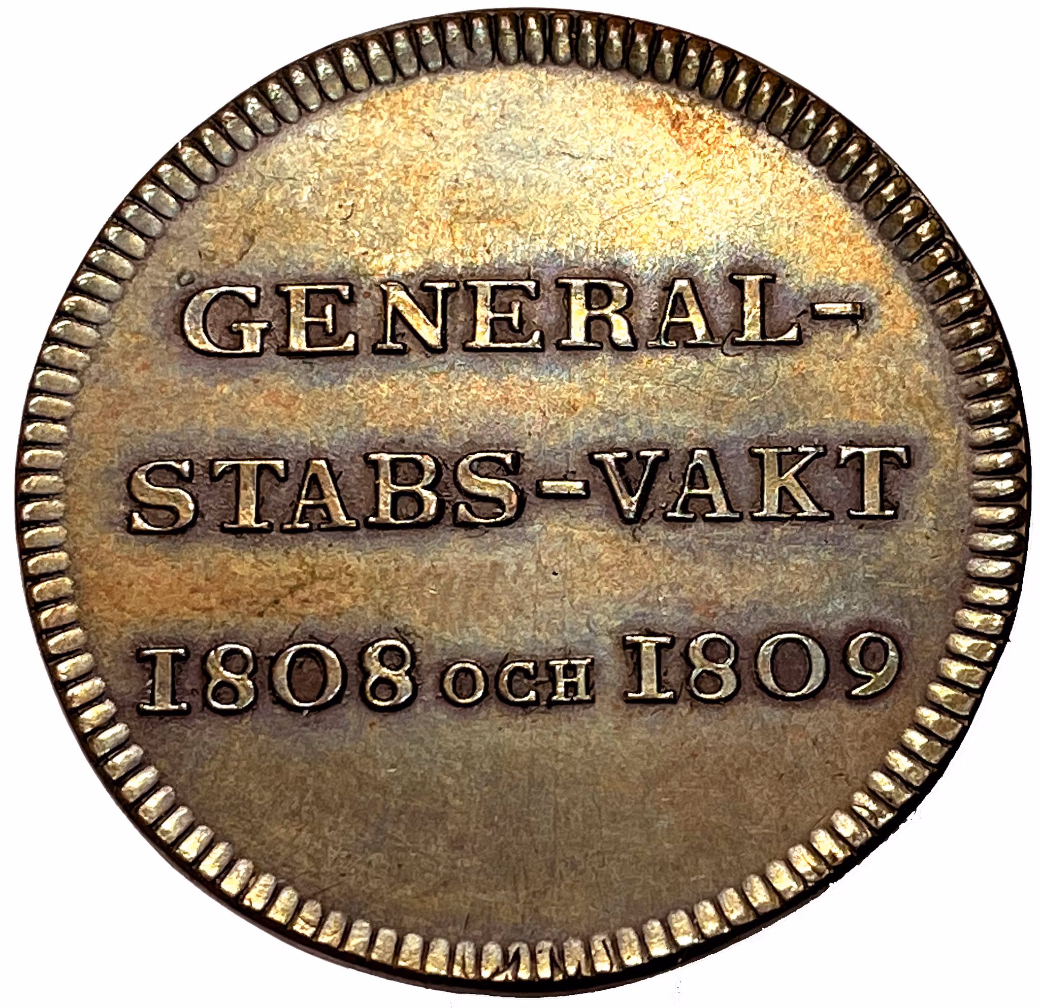Gustav IV Adolf - Tapperhetsmedalj i det Ryska kriget 1808-1809 - Hederstecken för livgardister i generalstabsvakten - EXTREMT SÄLLSYNT - RRR