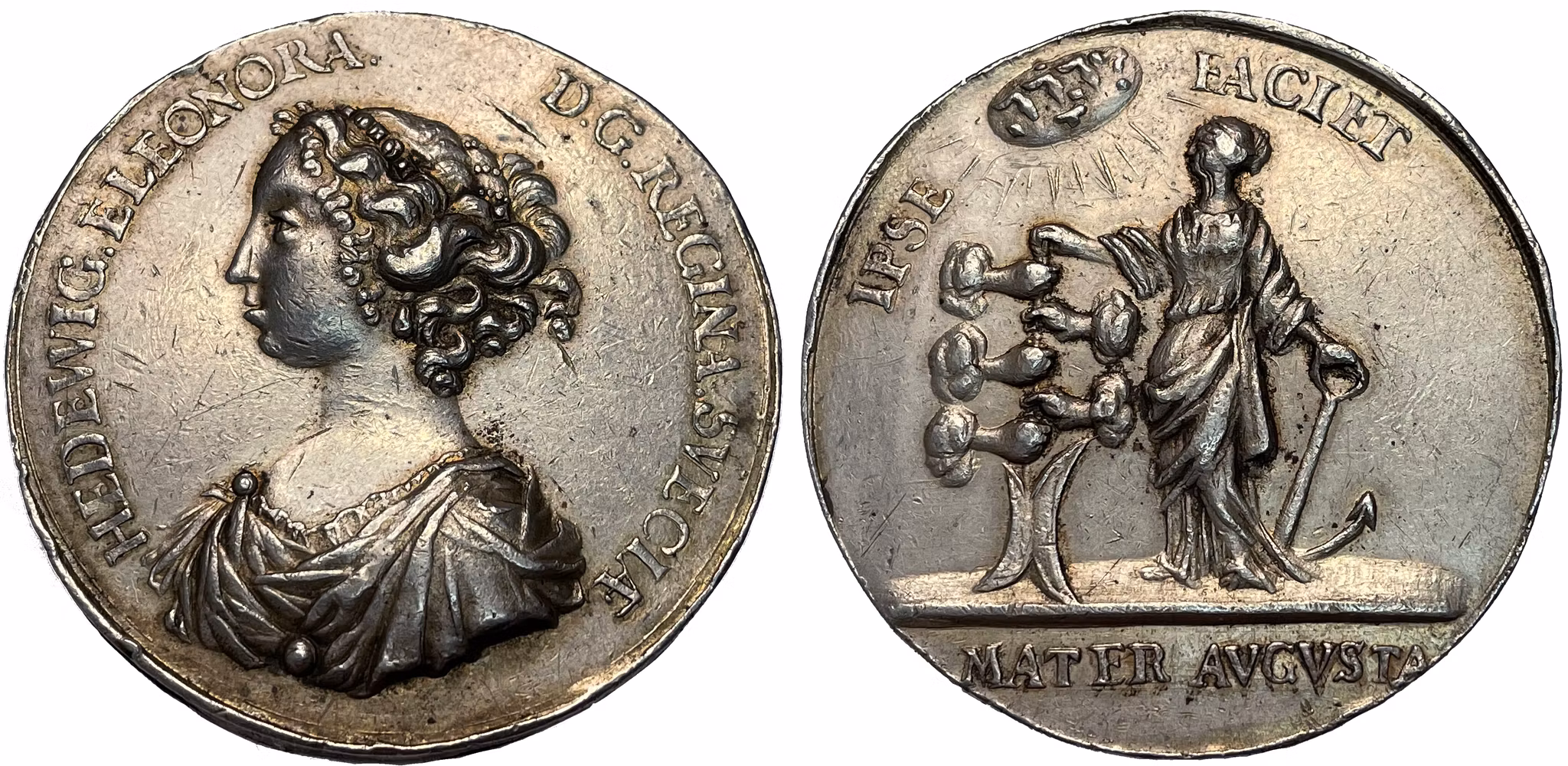 Hedvig Eleonora leder sonen Karl XI:s förmyndarregering av Johan Georg Breuer - EXTREMT SÄLLSYNT - RRR och lyxexemplar för medaljtypen