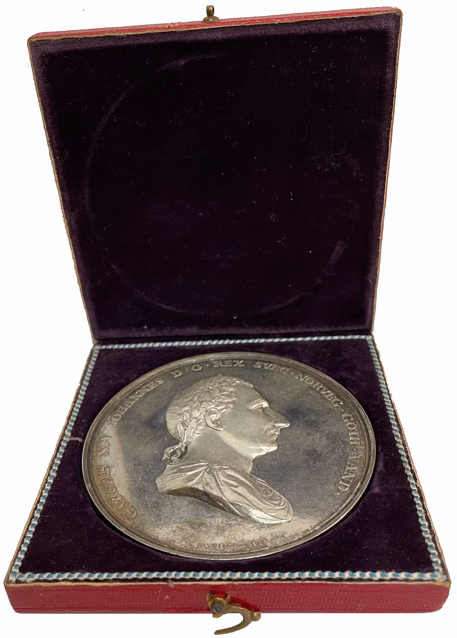 Karl XIV Johan, Konungens 25-åriga regeringsjubileum 1843 av Frumerie - Ett ocirkulerat PRAKTEXEMPLAR i originaletui - RRR