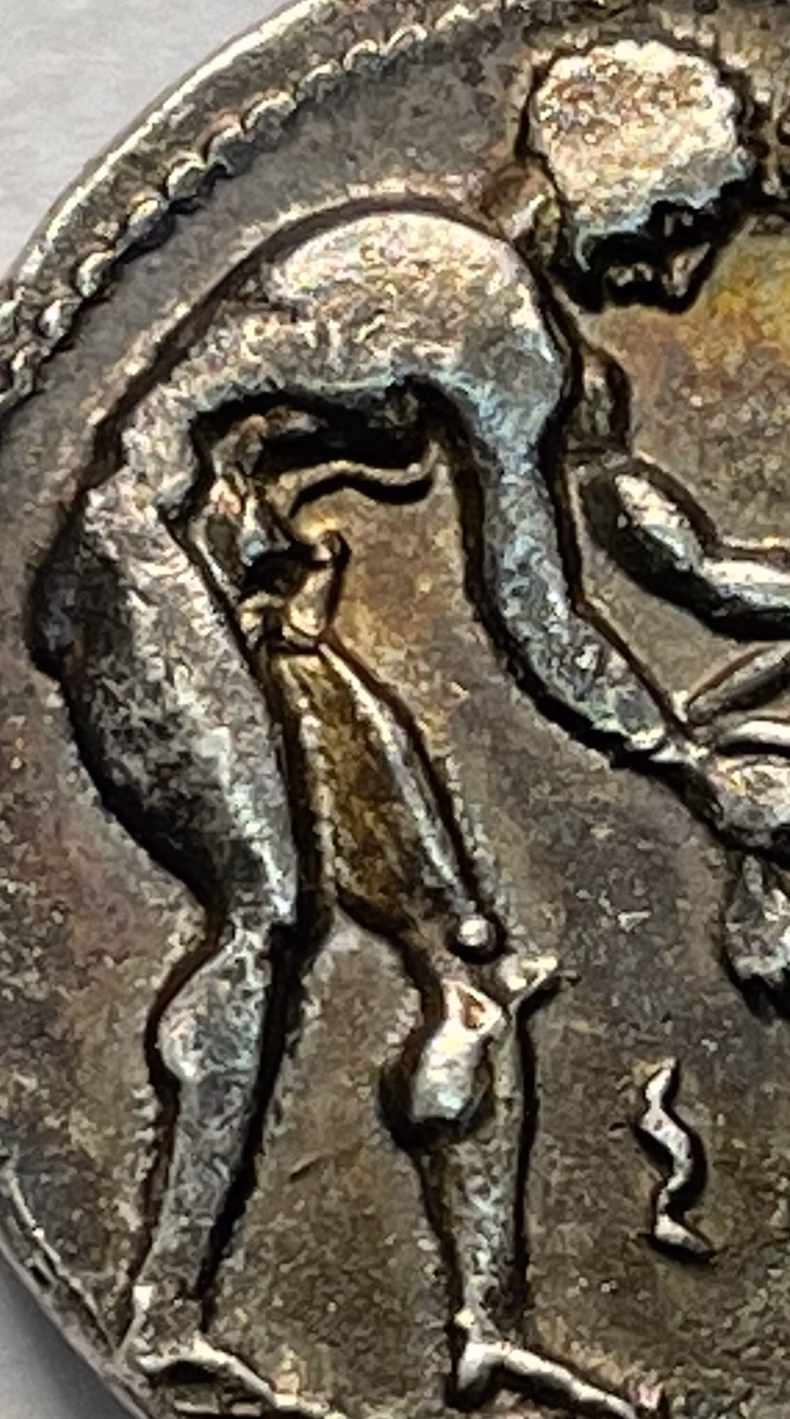 Pamfylien, Aspendos, Stater ca 380/75-330/25 f.Kr - Olympiska motiv - MYCKET VACKERT EXEMPLAR med "statement" från gravören - Med kraftigt eregerad penis - Mycket ovanligt!